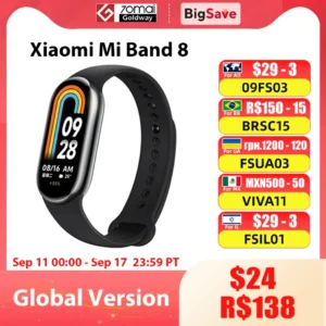 Global Version Xiaomi Smart Band 8 Mi Bracelet 7 Color AMOLED Screen Blood Oxygen Bluetooth Waterproof Miband Wrist Sport Watch