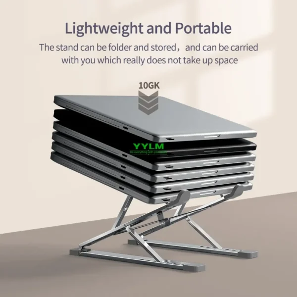 YYLM N8 Laptop Stand Aluminum for Macbook Adjustable Portable More Stabe Laptop Stand Cooling Stand Foldable Notebook Holder - Image 4