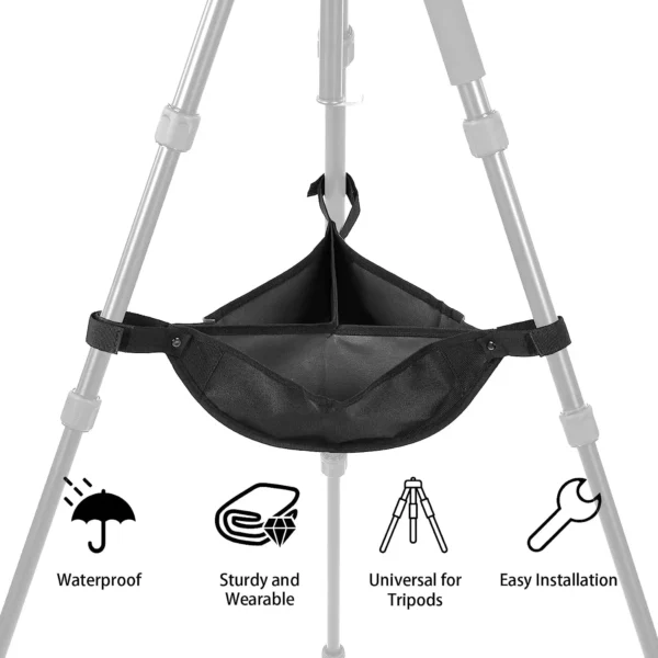 Selens Tripod Weight Bag Black Durable Tripod Stone Bag Universal Light Stand Sand Bag for Stabilizing Photography Accessory - Image 3