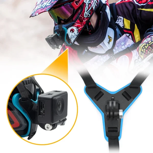 Motorcycle Helmet Mount Strap Front Chin Stand Holder For GoPro Hero 13 12 11 DJI Osmo Action Insta360 Action Camera Accessorie