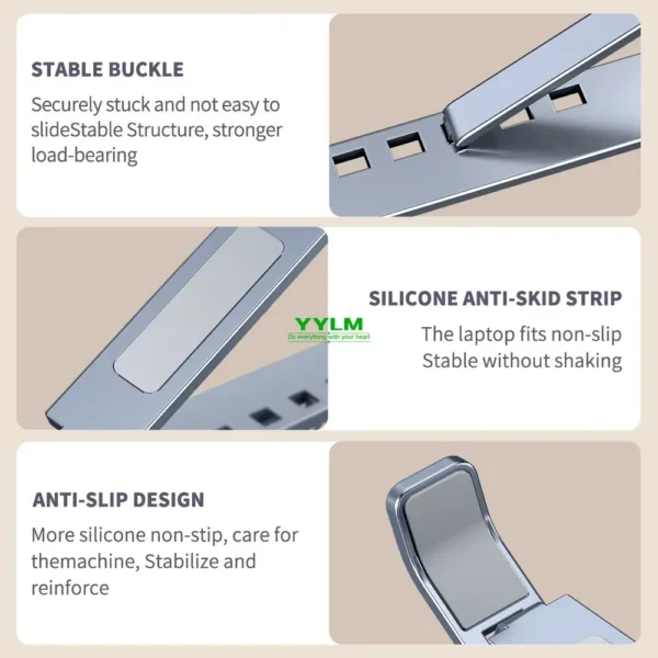 YYLM N8 Laptop Stand Aluminum for Macbook Adjustable Portable More Stabe Laptop Stand Cooling Stand Foldable Notebook Holder - Image 6