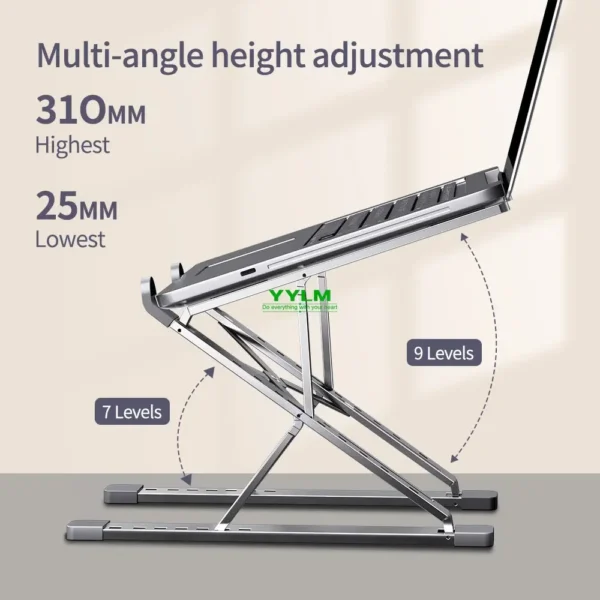 YYLM N8 Laptop Stand Aluminum for Macbook Adjustable Portable More Stabe Laptop Stand Cooling Stand Foldable Notebook Holder