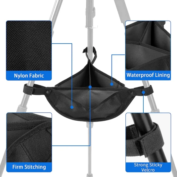 Selens Tripod Weight Bag Black Durable Tripod Stone Bag Universal Light Stand Sand Bag for Stabilizing Photography Accessory - Image 2